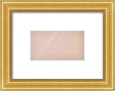 Gold Spoon Frame for 160 × 90mm artwork, with Smooth White Single Mount