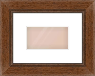 Brown Flat Frame for 160 × 90mm artwork, with Smooth White Single Mount