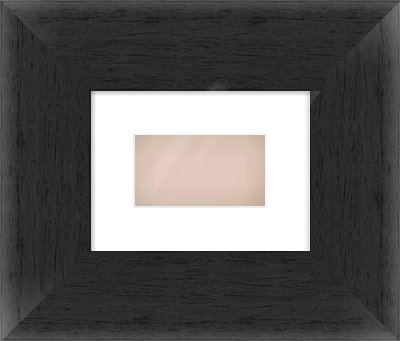 Black Flat Frame for 160 × 90mm artwork, with Smooth White Single Mount