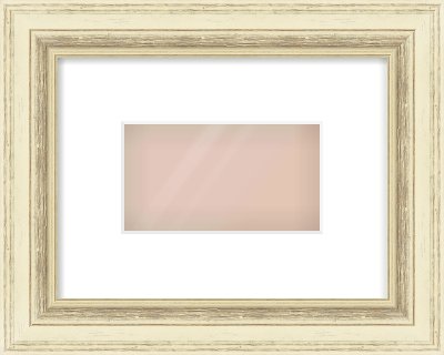 Ivory Distressed Frame for 160 × 90mm artwork, with Smooth White Single Mount