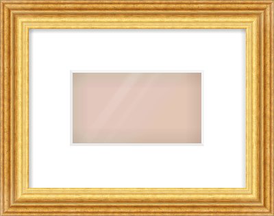 Gold Reverse Frame for 160 × 90mm artwork, with Smooth White Single Mount