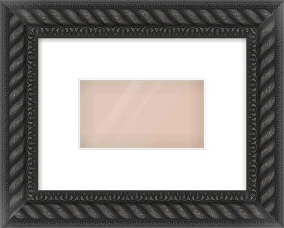 Black/Gold Dome Frame for 160 × 90mm artwork, with Smooth White Single Mount
