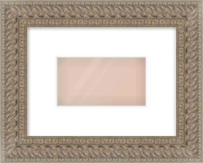 Silver Dome Frame for 160 × 90mm artwork, with Smooth White Single Mount