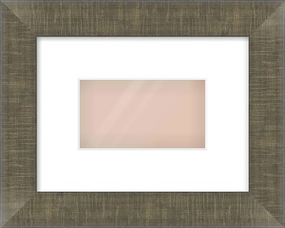 Brushed Pewter Flat Frame for 160 × 90mm artwork, with Smooth White Single Mount