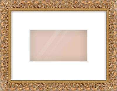 Gold Scoop Frame for 160 × 90mm artwork, with Smooth White Single Mount
