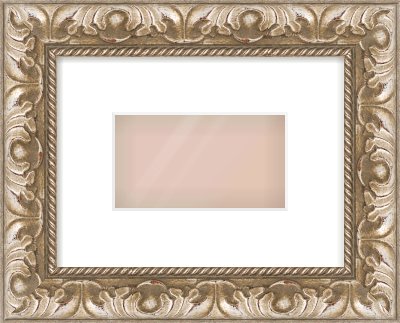 Silver Scoop Frame for 160 × 90mm artwork, with Smooth White Single Mount