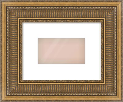 Gold Scoop Frame for 160 × 90mm artwork, with Smooth White Single Mount