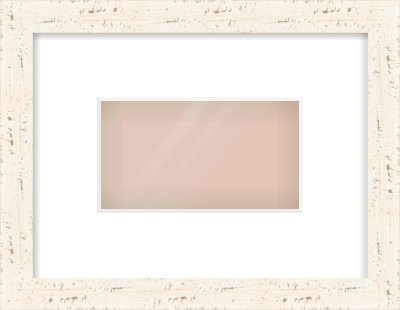White Flat Frame for 160 × 90mm artwork, with Smooth White Single Mount