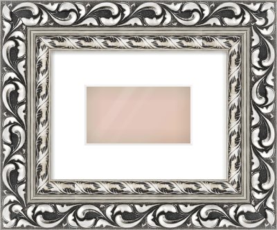 Silver Reverse Frame for 160 × 90mm artwork, with Smooth White Single Mount