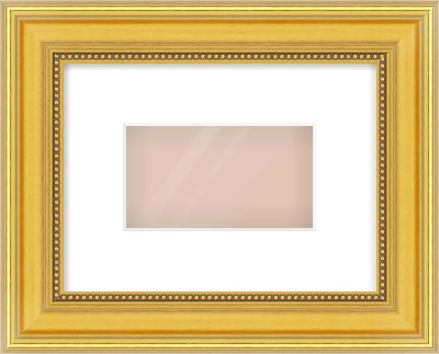 Gold Spoon Frame for 160 × 90mm artwork, with Smooth White Single Mount