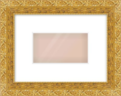 Gold Spoon Frame for 160 × 90mm artwork, with Smooth White Single Mount