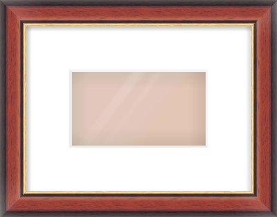 Brown Cushion Frame for 160 × 90mm artwork, with Smooth White Single Mount