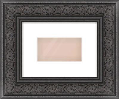 Black Spoon Frame for 160 × 90mm artwork, with Smooth White Single Mount