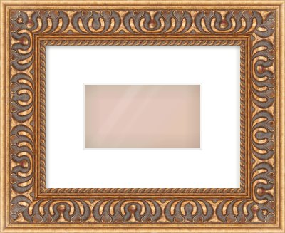 Gold Reverse Frame for 160 × 90mm artwork, with Smooth White Single Mount