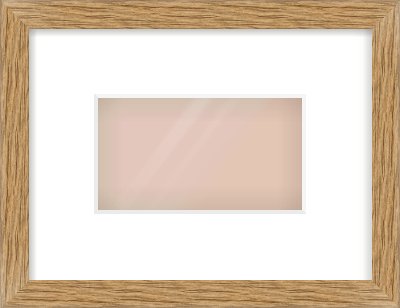 Oak Effect Flat Frame for 160 × 90mm artwork, with Smooth White Single Mount