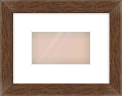 Brown Flat Frame for 160 × 90mm artwork, with Smooth White Single Mount