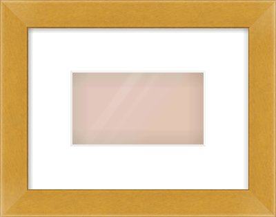 Gold Flat Frame for 160 × 90mm artwork, with Smooth White Single Mount