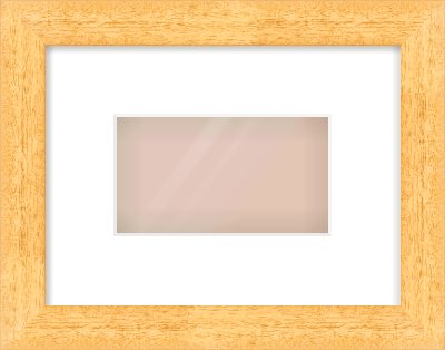 Oak Effect Flat Frame for 160 × 90mm artwork, with Smooth White Single Mount
