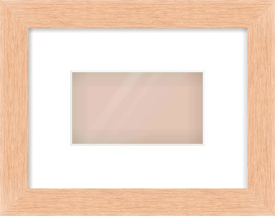 Oak Effect Flat Frame for 160 × 90mm artwork, with Smooth White Single Mount