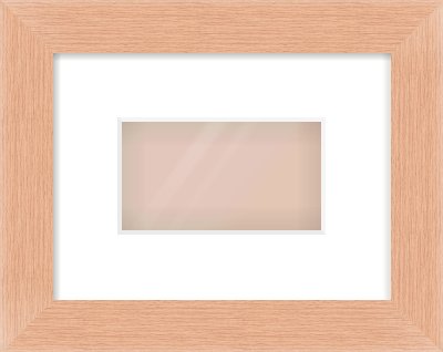 Oak Effect Flat Frame for 160 × 90mm artwork, with Smooth White Single Mount