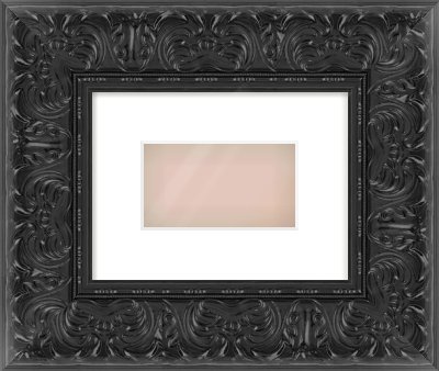 Black Scoop Frame for 160 × 90mm artwork, with Smooth White Single Mount