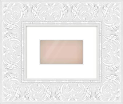 White Scoop Frame for 160 × 90mm artwork, with Smooth White Single Mount