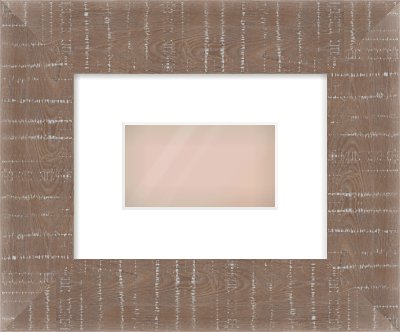 Rough Cut Effect Flat Frame for 160 × 90mm artwork, with Smooth White Single Mount