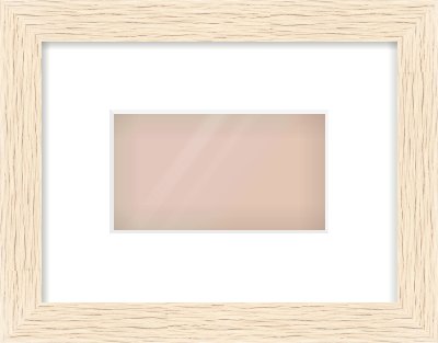 Ivory Flat Frame for 160 × 90mm artwork, with Smooth White Single Mount