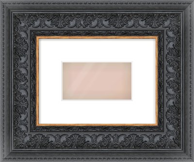 Black Reverse Frame for 160 × 90mm artwork, with Smooth White Single Mount