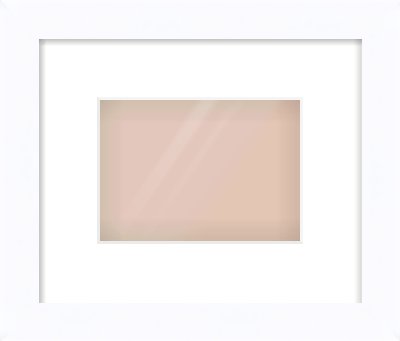 White Flat Frame for 7 × 5in artwork, with Smooth White Single Mount