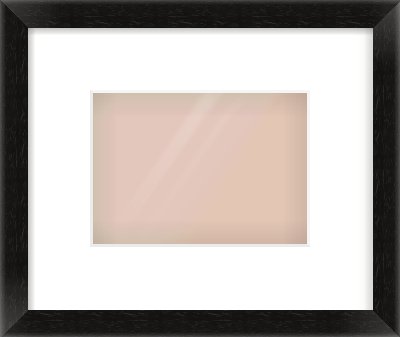 Black Wood Grain Flat Frame for 7 × 5in artwork, with Smooth White Single Mount