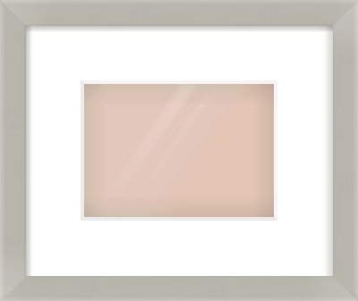 Grey Flat Frame for 7 × 5in artwork, with Smooth White Single Mount