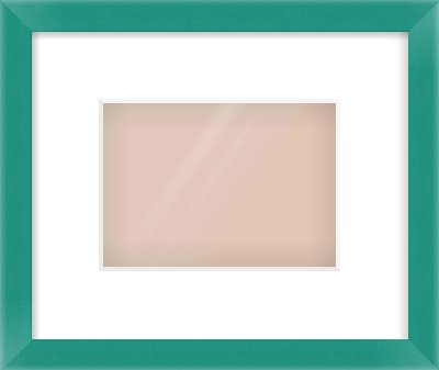 Green Paint Flat Frame for 7 × 5in artwork, with Smooth White Single Mount