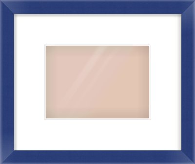 Blue Paint Flat Frame for 7 × 5in artwork, with Smooth White Single Mount