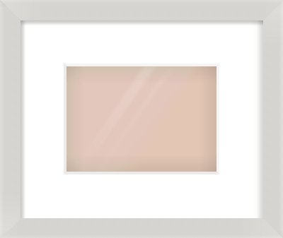Silver Flat Frame for 7 × 5in artwork, with Smooth White Single Mount
