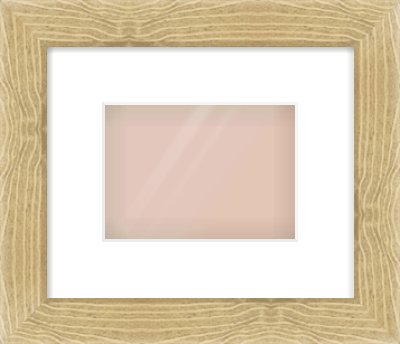 Natural Wood Flat Frame for 7 × 5in artwork, with Smooth White Single Mount