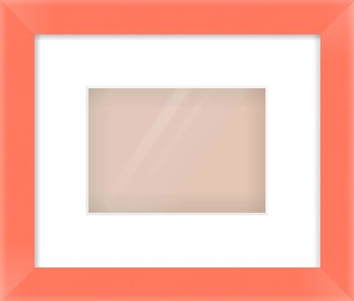 Orange Paint Flat Frame for 7 × 5in artwork, with Smooth White Single Mount