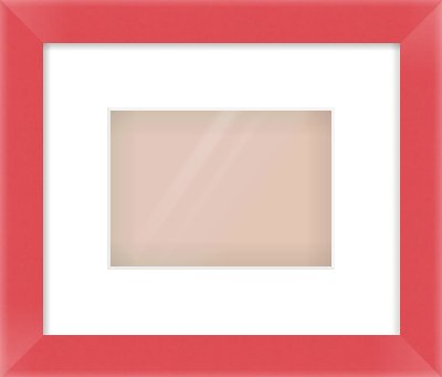 Red Paint Flat Frame for 7 × 5in artwork, with Smooth White Single Mount