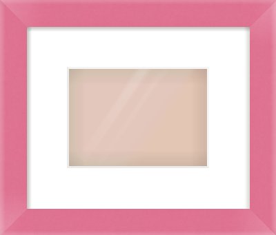 Pink Paint Flat Frame for 7 × 5in artwork, with Smooth White Single Mount