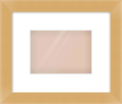 Matte Gold Flat Frame for 7 × 5in artwork, with Smooth White Single Mount