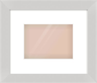 Matte Silver Flat Frame for 7 × 5in artwork, with Smooth White Single Mount