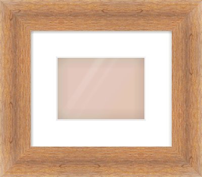 Antique Pine Flat Frame for 7 × 5in artwork, with Smooth White Single Mount
