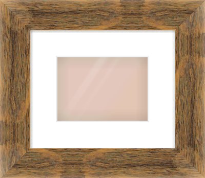 Characteristic Brown Flat Frame for 7 × 5in artwork, with Smooth White Single Mount