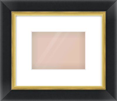 Black/Gold Reverse Frame for 7 × 5in artwork, with Smooth White Single Mount