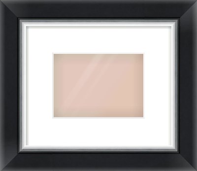 Black/Silver Reverse Frame for 7 × 5in artwork, with Smooth White Single Mount