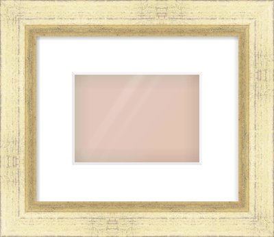 Gold Reverse Frame for 7 × 5in artwork, with Smooth White Single Mount