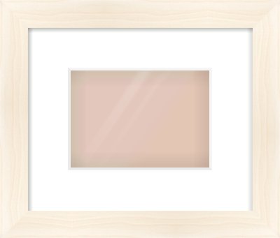 Natural Wood Flat Frame for 7 × 5in artwork, with Smooth White Single Mount