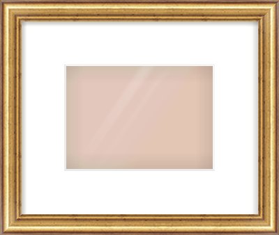 Gold Dome Frame for 7 × 5in artwork, with Smooth White Single Mount