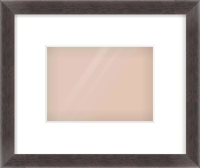 Brown Flat Frame for 7 × 5in artwork, with Smooth White Single Mount