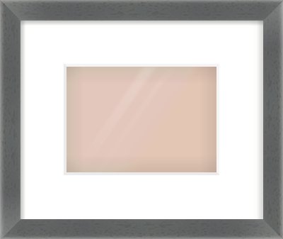Dark Grey Flat Frame for 7 × 5in artwork, with Smooth White Single Mount